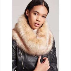 Scarf infinity loop fur winter faux new brown fox